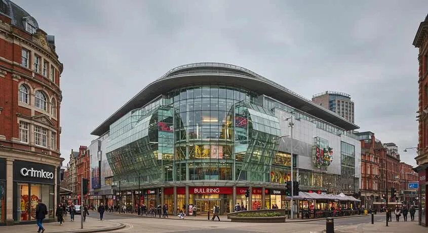 Birmingham historic Jewellery Quarter Bullring shopping centre and canal system